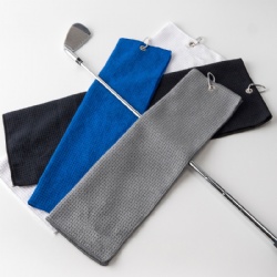 Full Color 400GMS Microfiber Golf Towel w/ Carabiner