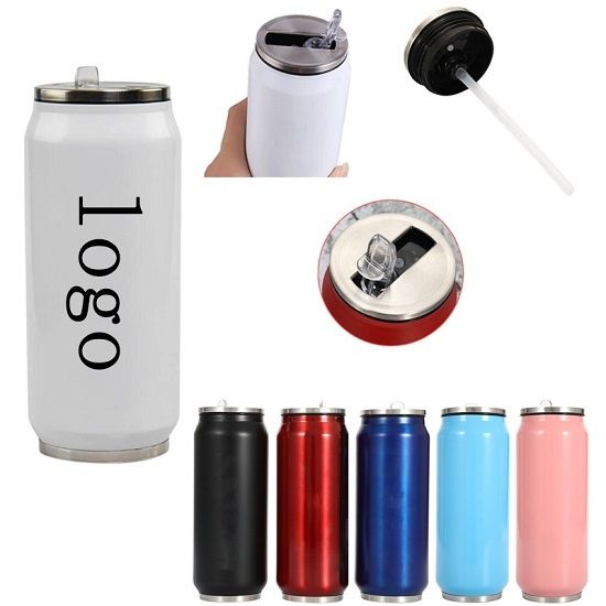 17 oz Stainless Steel Can Tumbler With Straw