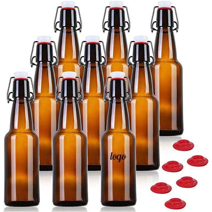 Amber Glass Swing Top Beer Bottles