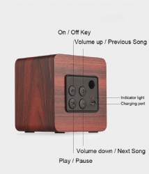 Rechargeable Wooden Wireless Speaker